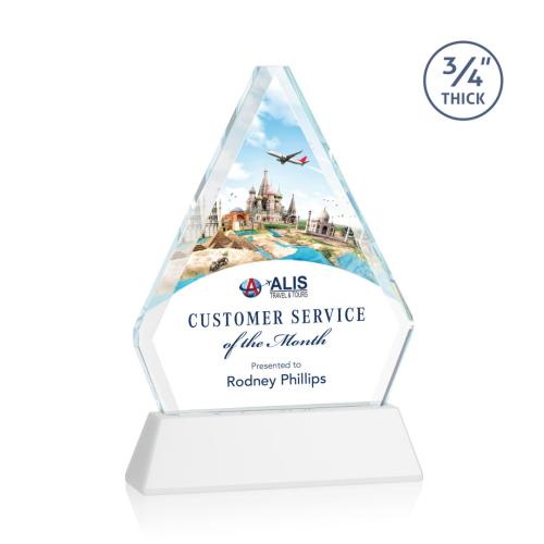Corporate Awards - Full Color Awards - Fyreside Full Color White on Newhaven Crystal Award