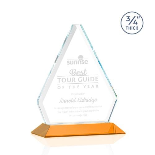 Corporate Awards - Glass Awards - Colored Glass Awards - Fyreside Amber Crystal Award