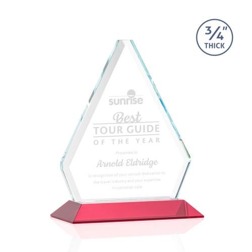 Corporate Awards - Crystal Awards - Colored Crystal - Red Crystal Awards - Fyreside Red Crystal Award