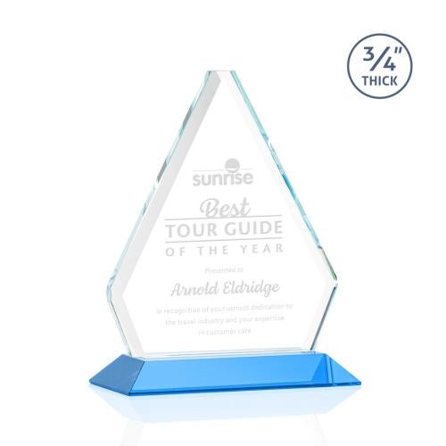 Corporate Awards - Crystal Awards - Fyreside Sky Blue Crystal Award