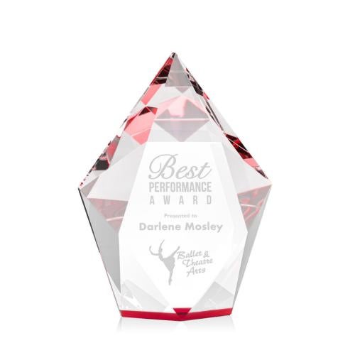 Corporate Awards - Crystal Awards - Devron Red Crystal Award