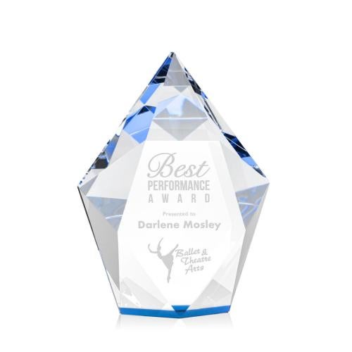 Corporate Awards - Crystal Awards - Devron Blue Crystal Award