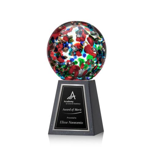 Corporate Awards - Modern Awards - Fantasia Spheres on Tall Marble Glass Award