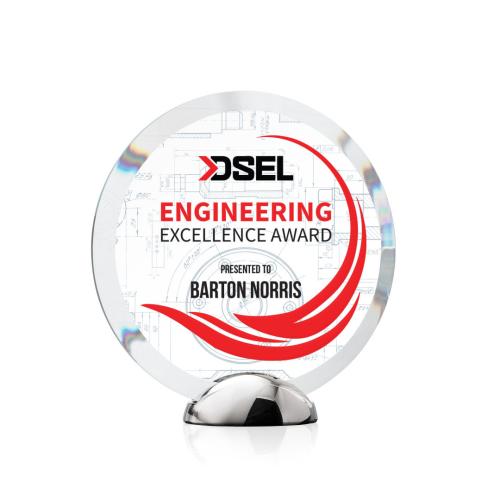 Corporate Awards - Metal Awards - Gardiner Full Color Circle Crystal Award
