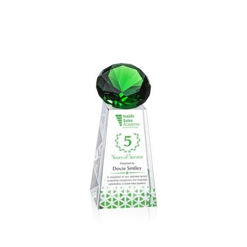 Corporate Awards - Glass Awards - Colored Glass Awards - Novita Full Color Emerald Crystal Award