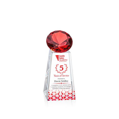 Corporate Awards - Crystal Awards - Colored Crystal - Red Crystal Awards - Novita Full Color Ruby Crystal Award