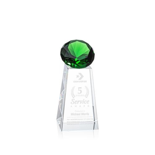 Corporate Awards - Glass Awards - Colored Glass Awards - Novita Emerald Crystal Award