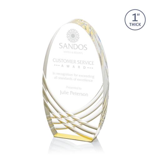 Corporate Awards - Acrylic Awards - Westbury Gold Circle Acrylic Award