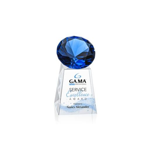 Corporate Awards - Glass Awards - Colored Glass Awards - Celestina Full Color Sapphire Crystal Award