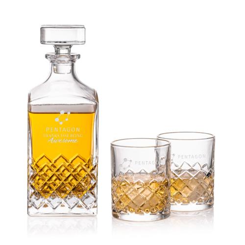 Corporate Recognition Gifts - Etched Barware - Longford Decanter Set