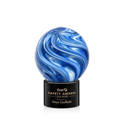 Corporate Awards - Modern Awards - Naples Black on Marvel Base Spheres Glass Award