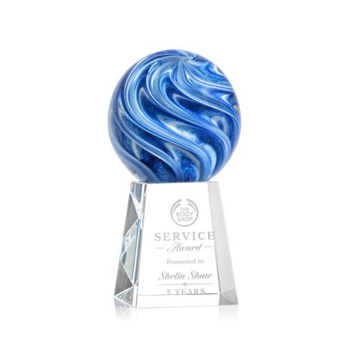 Corporate Awards - Modern Awards - Naples Spheres on Celestina Base Glass Award