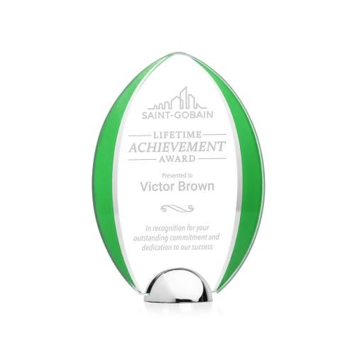 Corporate Awards - Glass Awards - Colored Glass Awards - Lincoln Green Crystal Award