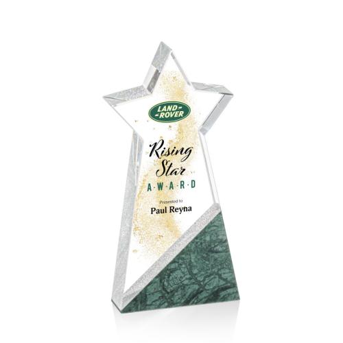 Corporate Awards - Glass Awards - Colored Glass Awards - Taunton Full Color Star Crystal Award