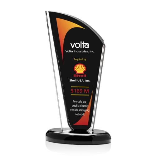 Corporate Awards - Acrylic Awards - Bridgewood Full Color Black Sail Acrylic Award