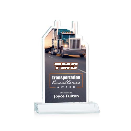 Corporate Awards - Full Color Awards - Longhaul Full Color Clear Abstract / Misc Crystal Award