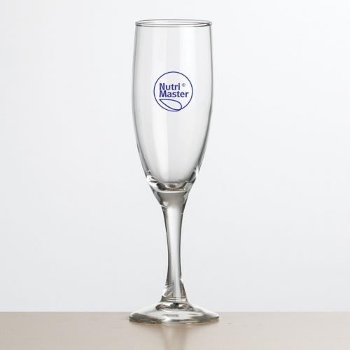Corporate Gifts, Recognition Gifts and Desk Accessories - Etched Barware - Carberry Flute - Imprinted 6oz