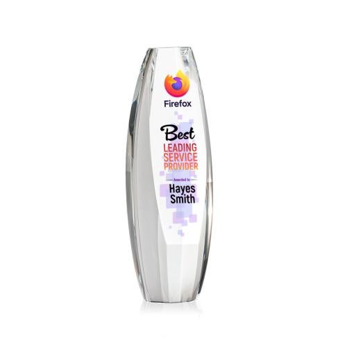 Corporate Awards - Crystal Awards - Crystal Pillar Awards - Hoover Full Color Obelisk Crystal Award