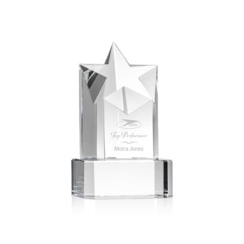 Corporate Awards - Crystal Awards - Crystal Star Awards - Berkeley Star on Padova Base - Clear