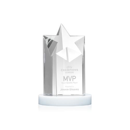 Corporate Awards - Crystal Awards - Crystal Star Awards - Berkeley Star on Condor Base - White