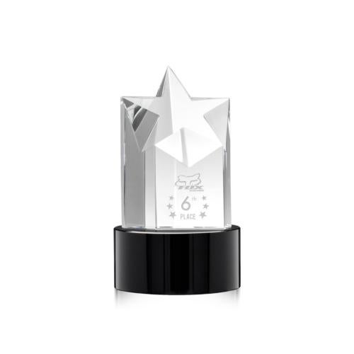 Corporate Awards - Crystal Awards - Crystal Star Awards - Berkeley Star on Marvel Base - Black