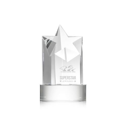 Corporate Awards - Crystal Awards - Crystal Star Awards - Berkeley Star on Stanrich Base - Clear