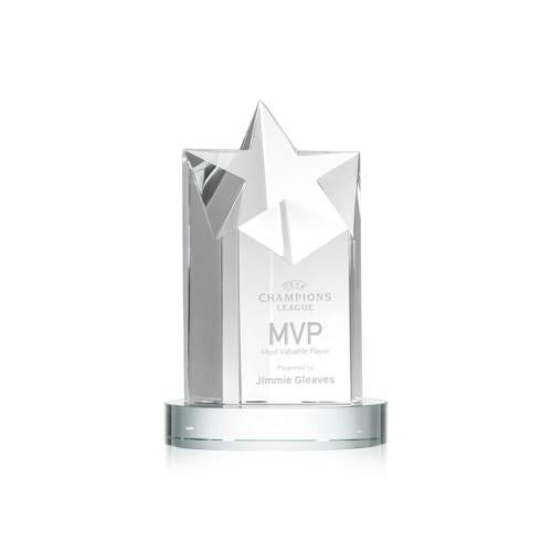 Corporate Awards - Crystal Awards - Crystal Star Awards - Berkeley Star on Condor Base - Clear