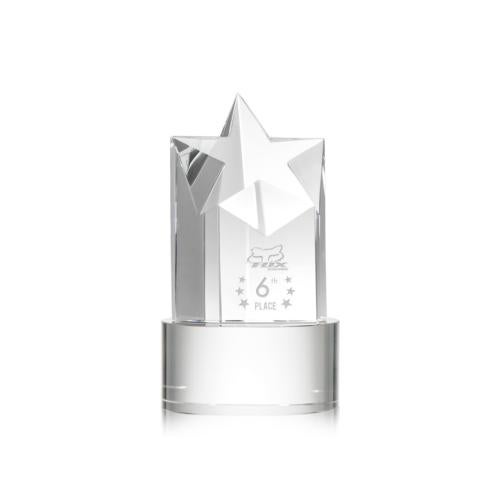 Corporate Awards - Crystal Awards - Crystal Star Awards - Berkeley Star on Marvel Base - Clear