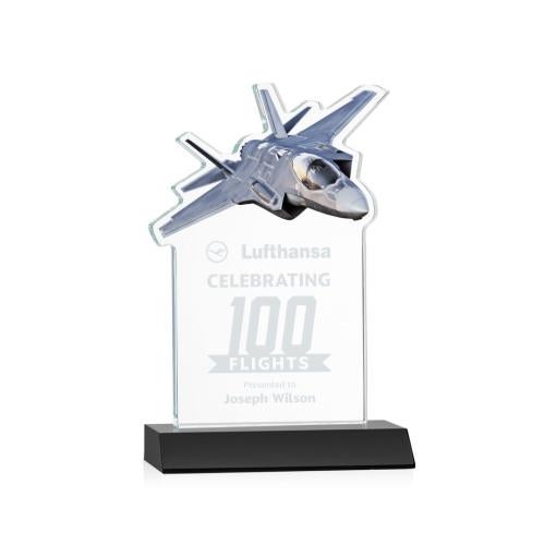 Corporate Awards - Crystal Awards - Top Gun Black Abstract / Misc Crystal Award
