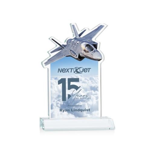 Corporate Awards - Full Color Awards - Top Gun Full Color Clear Abstract / Misc Crystal Award