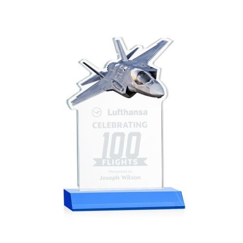 Corporate Awards - Crystal Awards - Top Gun Sky Blue Abstract / Misc Crystal Award