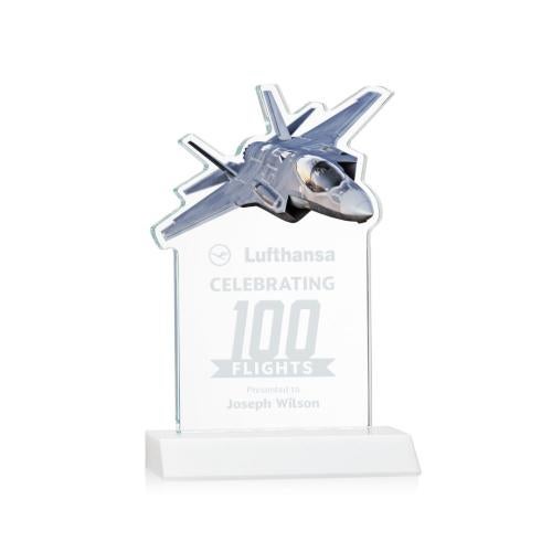 Corporate Awards - Crystal Awards - Top Gun White Abstract / Misc Crystal Award