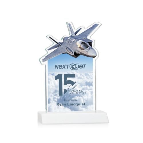 Corporate Awards - Full Color Awards - Top Gun Full Color White Abstract / Misc Crystal Award