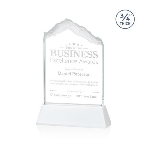 Corporate Awards - Award Shapes - Mountain Awards - Everest White on Newhaven Peak Crystal Award