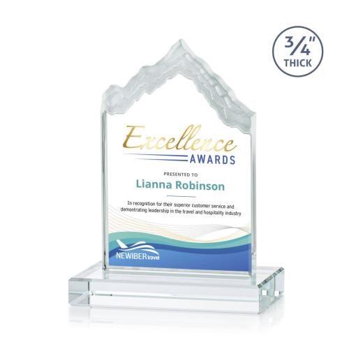 Corporate Awards - Award Shapes - Mountain Awards - McKinley Full Color Starfire Peak Crystal Award