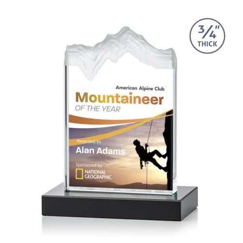 Corporate Awards - Sales Awards - Kilimanjaro Full Color Black Peak Crystal Award