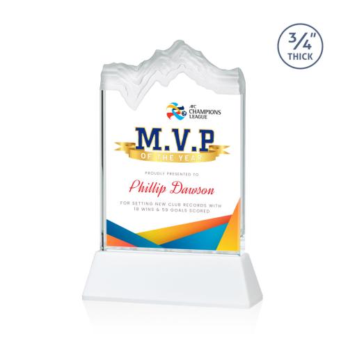 Corporate Awards - Sales Awards - Kilimanjaro Full Color White on Newhaven Peak Crystal Award