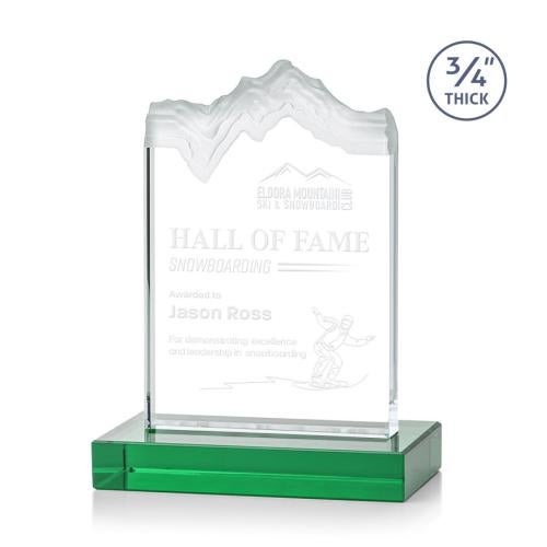 Corporate Awards - Glass Awards - Colored Glass Awards - Kilimanjaro Green Peak Crystal Award