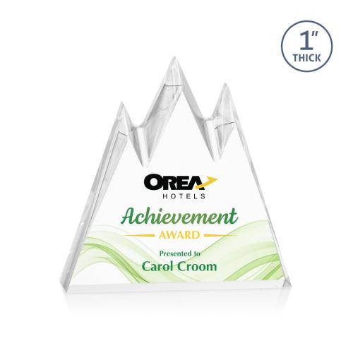 Corporate Awards - Acrylic Awards - Banff Full Color Clear Peak Acrylic Award