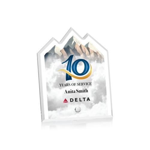 Corporate Awards - Acrylic Awards - Polaris Summit Full Color Silver Peak Acrylic Award