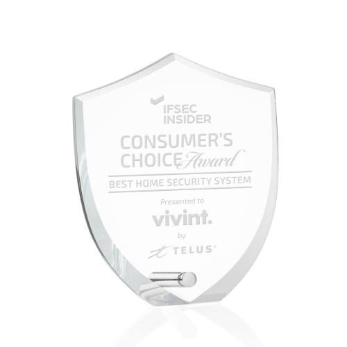 Corporate Awards - Acrylic Awards - Polaris Shield Silver Abstract / Misc Acrylic Award