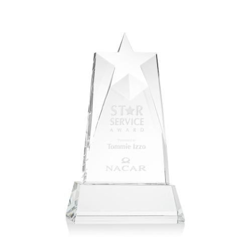 Corporate Awards - Crystal Awards - Crystal Star Awards - Millington Star on Base - Clear