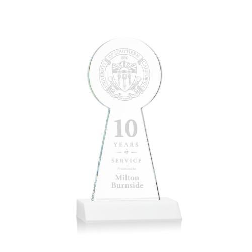 Corporate Awards - Crystal Awards - Crystal Pillar Awards - Laidlaw Tower White Obelisk Crystal Award