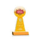 Laidlaw Full Color Amber Obelisk Crystal Award