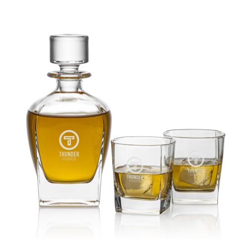 Corporate Recognition Gifts - Etched Barware - Sterling Decanter Set