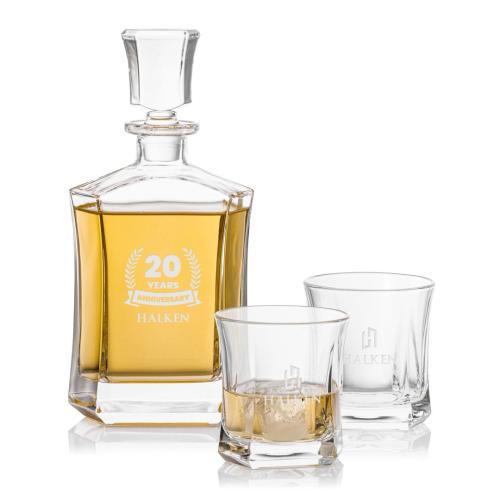 Corporate Recognition Gifts - Etched Barware - Avalon Decanter Set