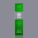 Araceli Tower 3D Green Obelisk Crystal Award