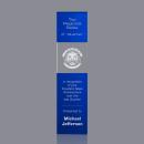 Araceli Tower 3D Blue Obelisk Crystal Award