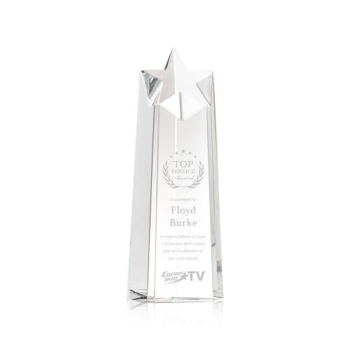Corporate Awards - Crystal Awards - Crystal Pillar Awards - Delaware Clear Star Crystal Award