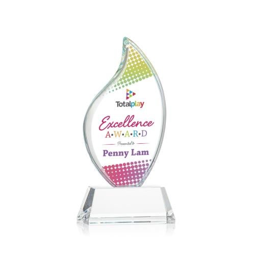 Corporate Awards - Crystal Awards - Crystal Flame Awards - Odessy Vividprint™ Clear on Newhaven Flame Crystal Award